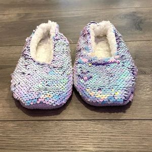 Girls Flip Sequin Slippers, Size 9-10